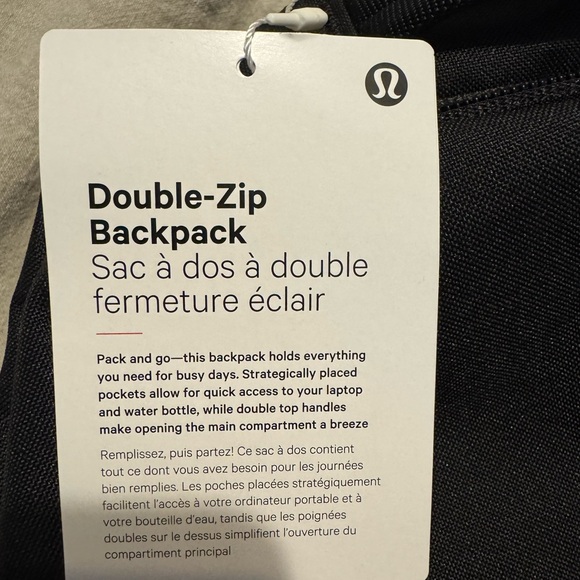 Lululemon Athletica Black Double Zip Backpack - Picture 4 of 5